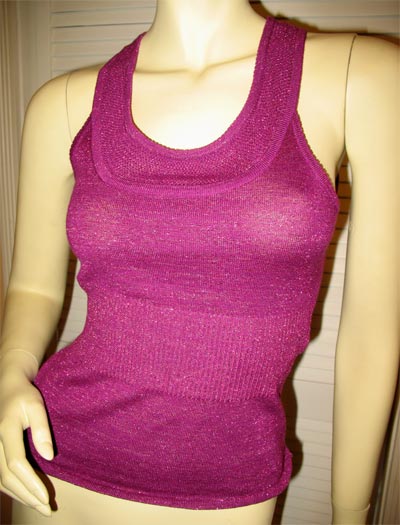   Glitter Glittery PURPLE Tank Club Party TOP Blouse Medium Medium M