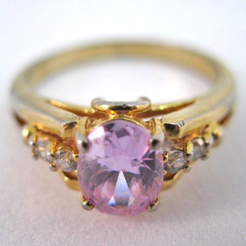 VINTAGE 18KT GE GOLD PURPLE AMETHYST Womens RING 10.25  