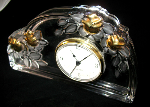 WALTHER Made in GERMANY Shelf Mantel GLASS TIME CLOCK  