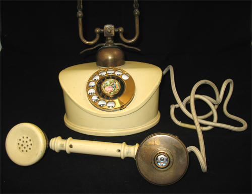 OLD VINTAGE Victorian GOLD ROTARY DIAL PHONE TELEPHONE  