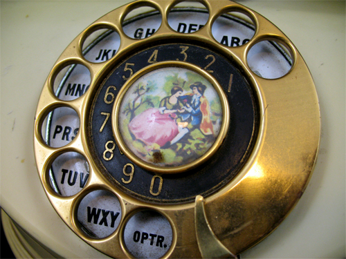 OLD VINTAGE Victorian GOLD ROTARY DIAL PHONE TELEPHONE  