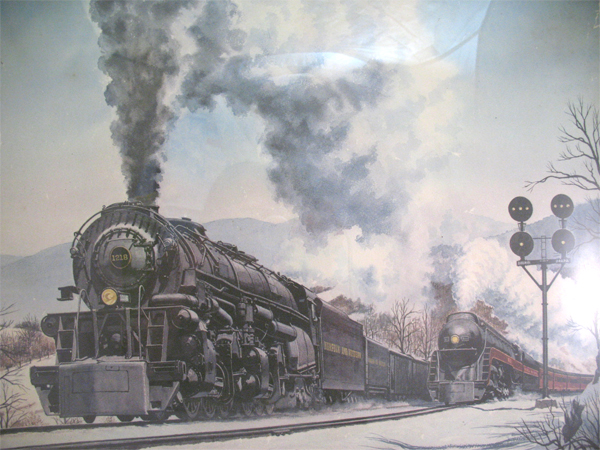 HOWARD FOGG POWHATAN ARROW TRAIN RAILROAD Print 1972  