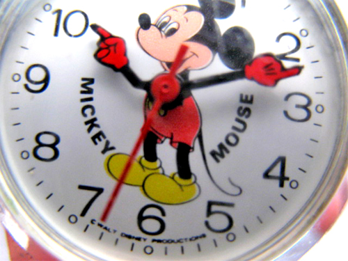 VINTAGE BRADLEY MICKEY MOUSE SILVER Women WIND UP WATCH  